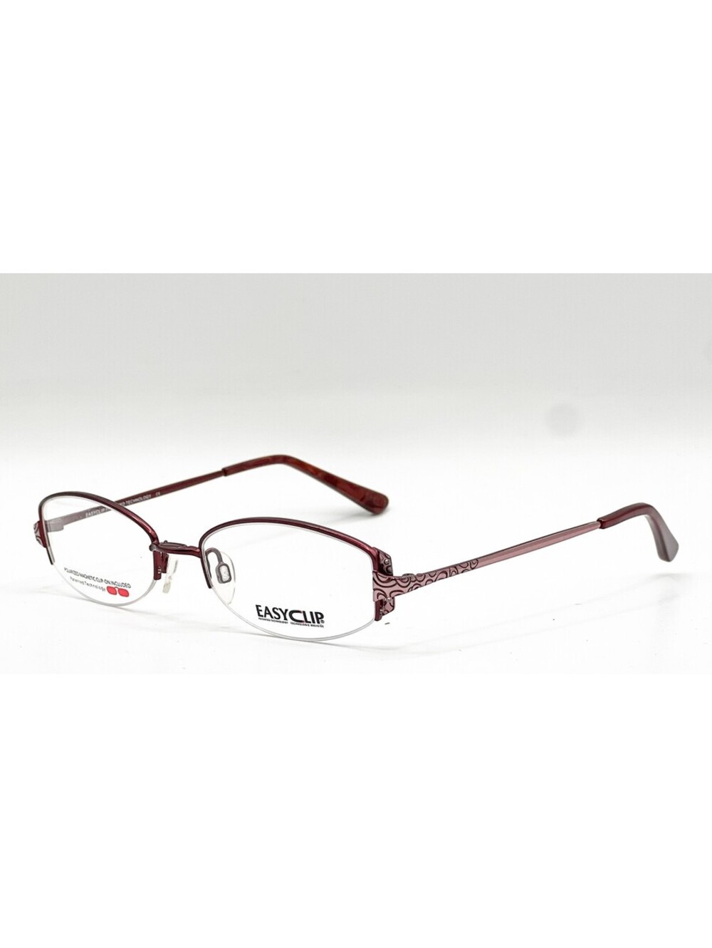 Easyclip Ec192 030 Red Authentic Eyeglasses 51-18-135